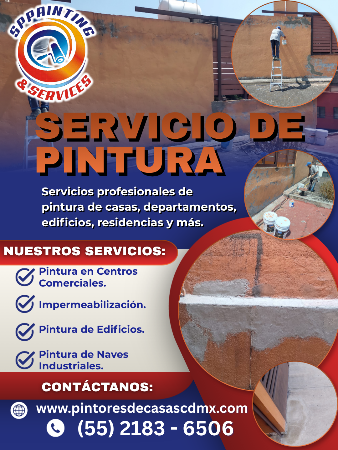Pintor profesional de SPpainting & Services trabajando