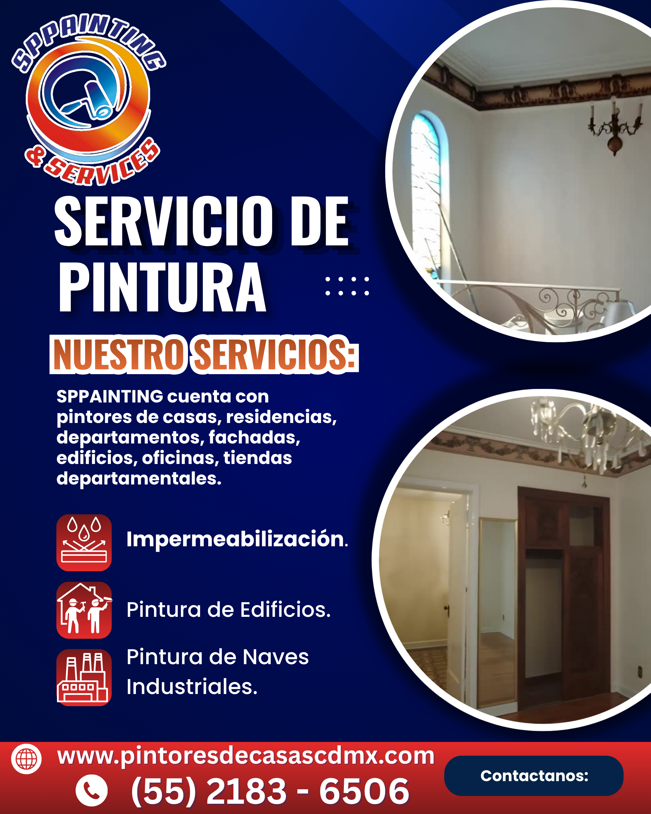 Pintor profesional de SPpainting en espacio comercial
